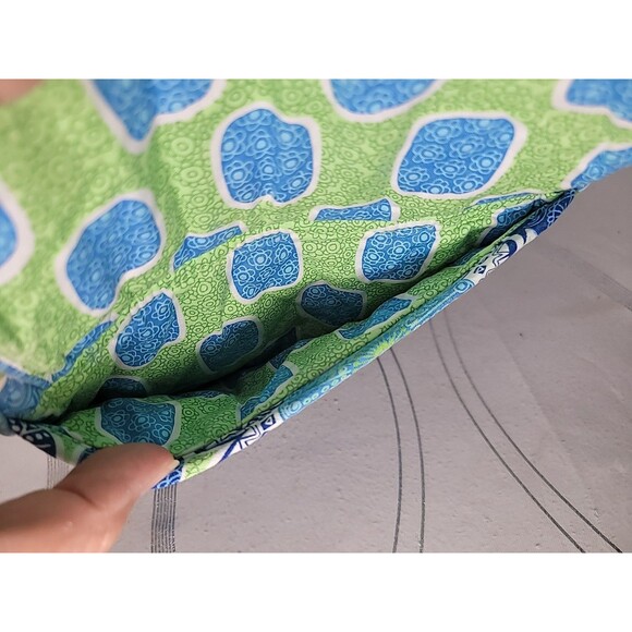 Vera Bradley Doodle Daisy Backpack Blue Green Floral Quilted School Travel Bag - Picture 8 of 13